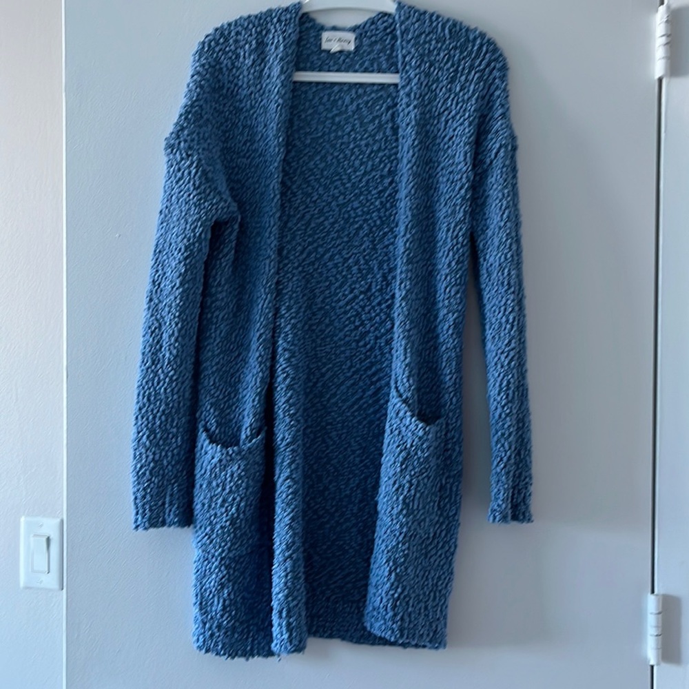 cute and comfy sky blue sweater- love and harmony